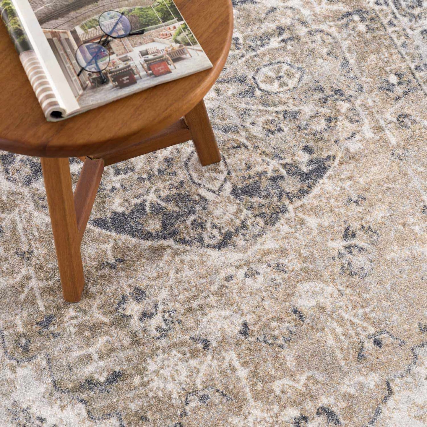 Rudo Beige Flat Pile Washable Rug - MyTuftedRugs.com