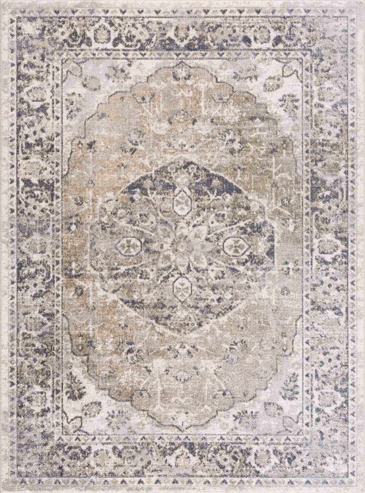 Rudo Beige Flat Pile Washable Rug - MyTuftedRugs.com