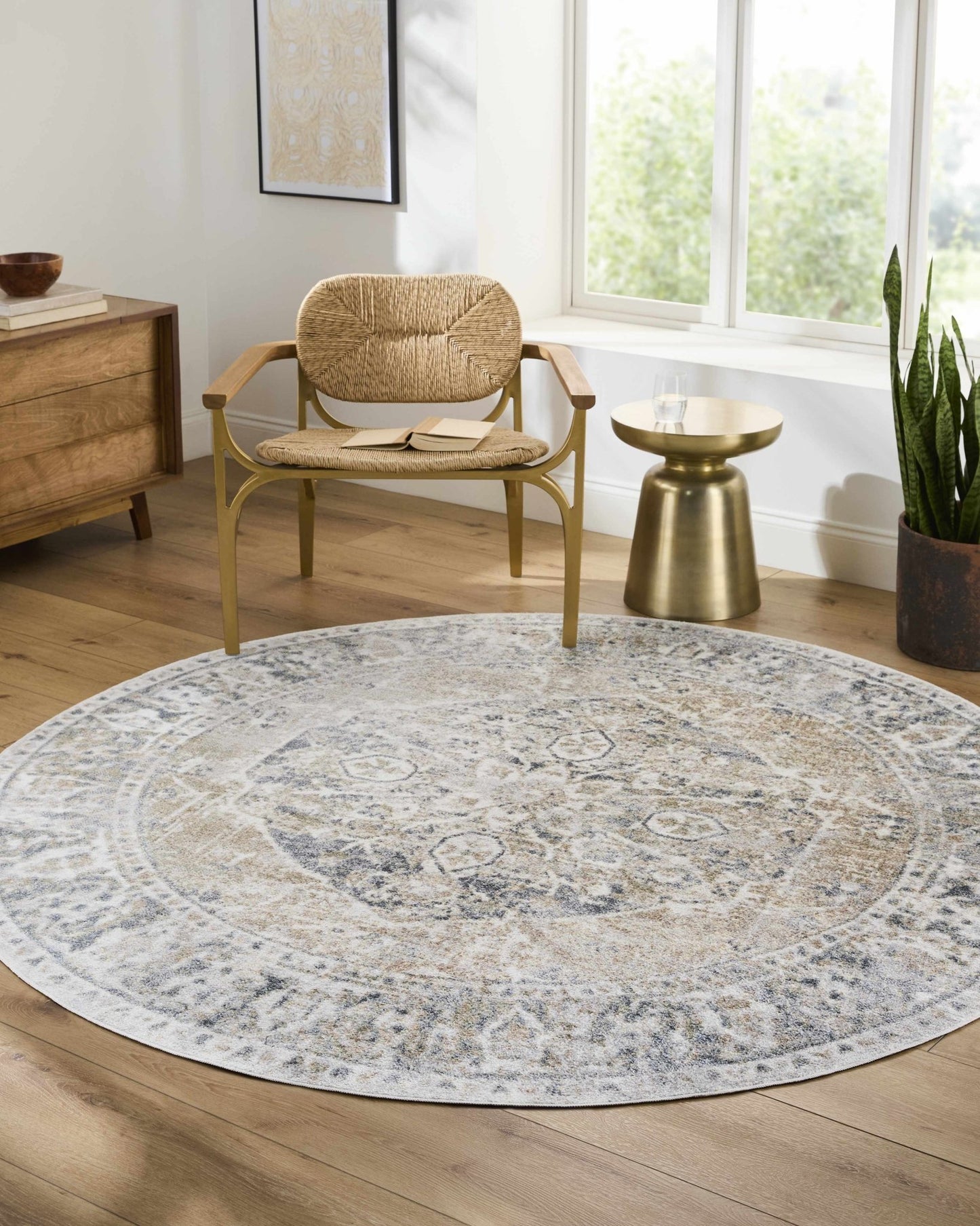 Rudo Beige Flat Pile Washable Rug - MyTuftedRugs.com