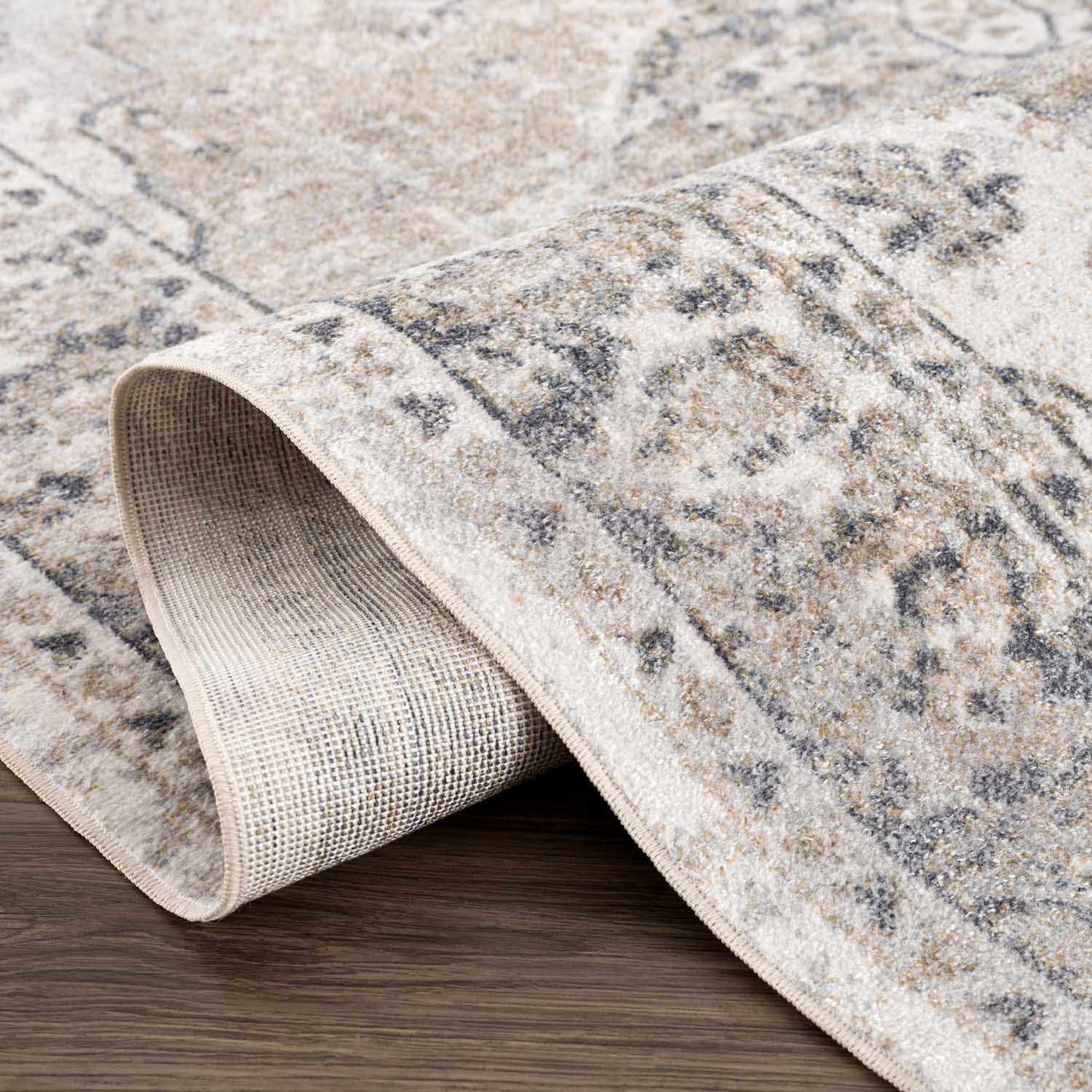 Rudo Beige Flat Pile Washable Rug - MyTuftedRugs.com