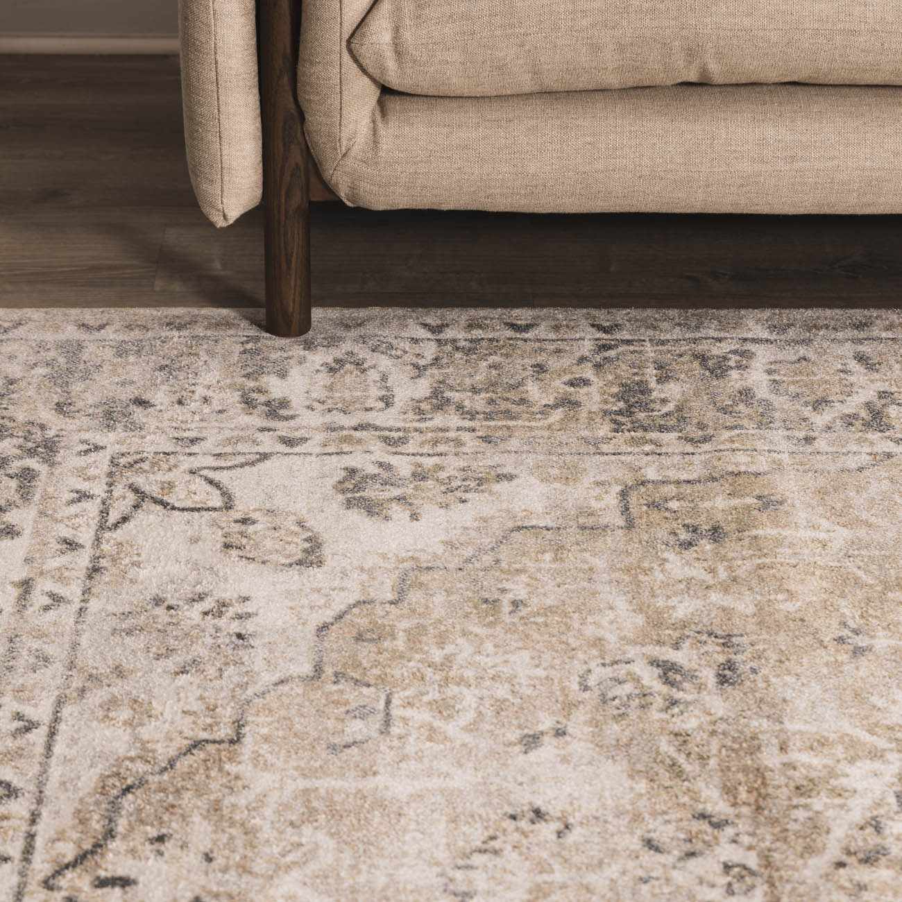 Rudo Beige Flat Pile Washable Rug - MyTuftedRugs.com