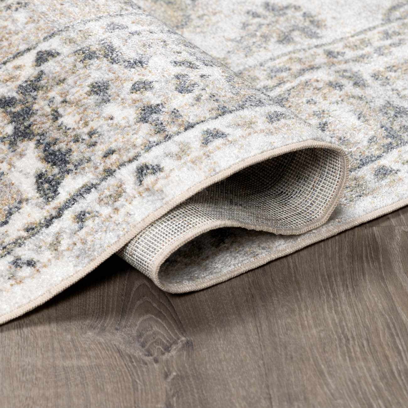 Rudo Beige Flat Pile Washable Rug - MyTuftedRugs.com