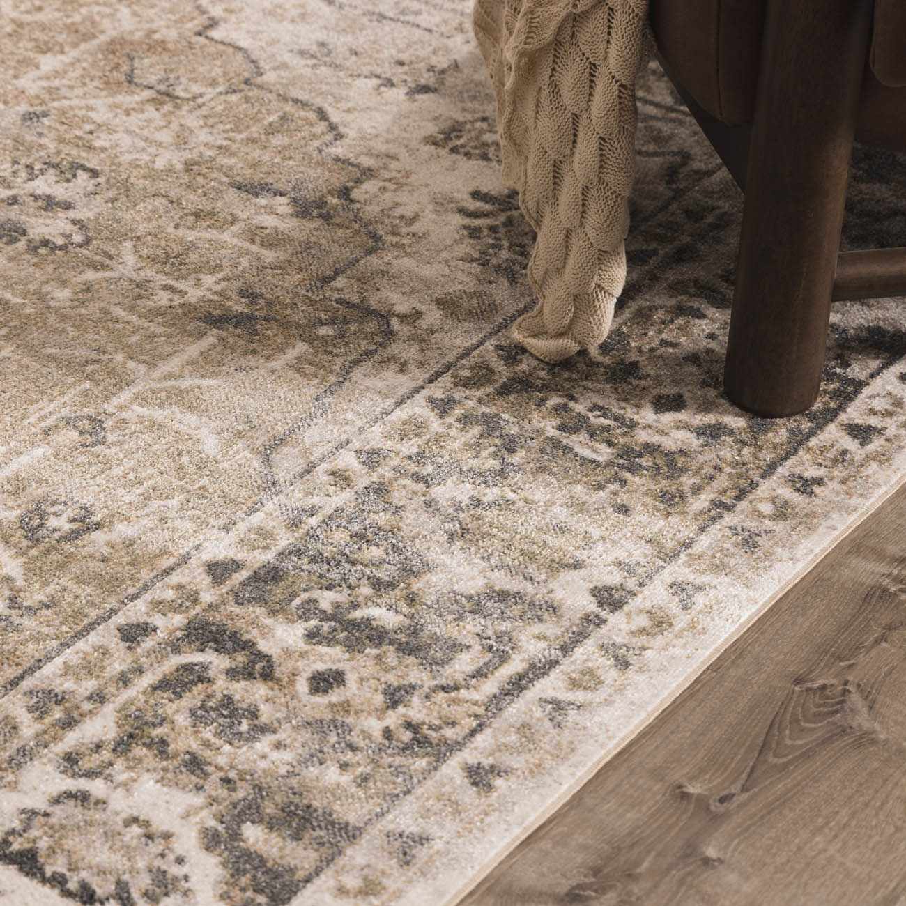 Rudo Beige Flat Pile Washable Rug - MyTuftedRugs.com