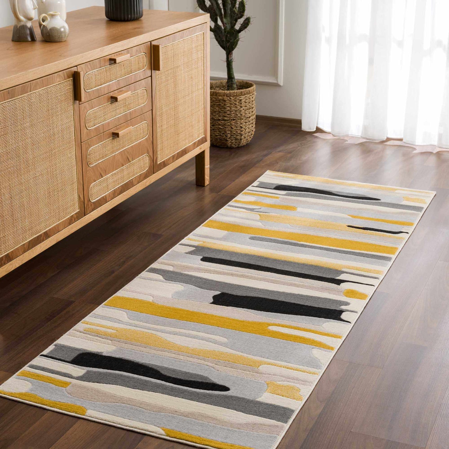 Southfields Mustard Modern Rug - MyTuftedRugs.com