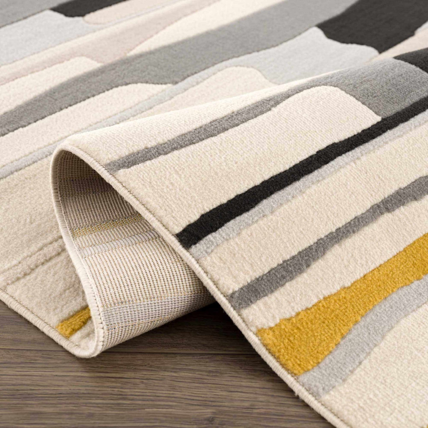 Southfields Mustard Modern Rug - MyTuftedRugs.com