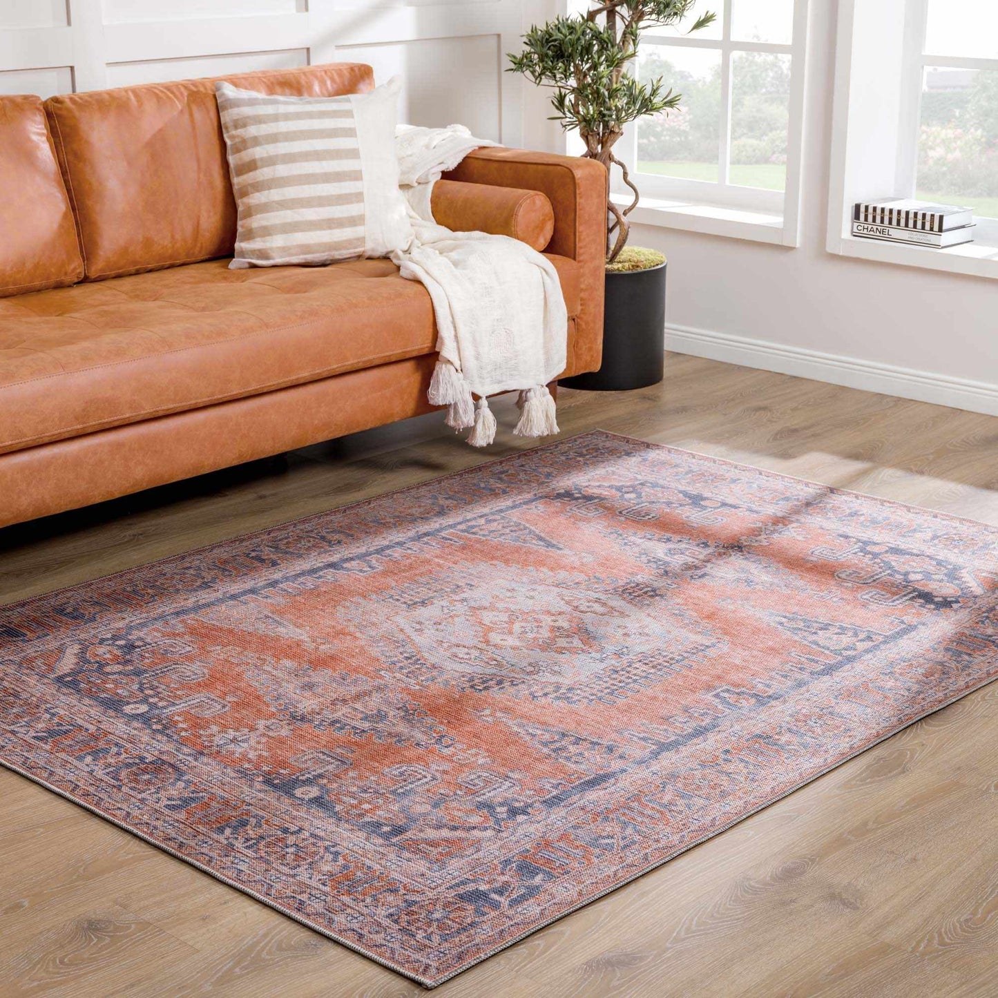 Taber Burnt Orange Persian Style Rug - MyTuftedRugs.com