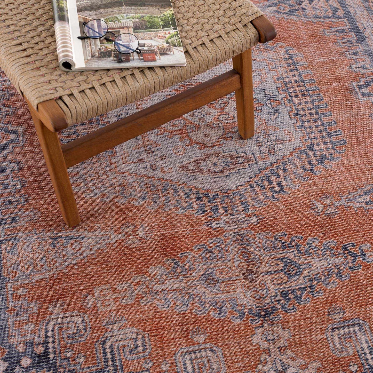 Taber Burnt Orange Persian Style Rug - MyTuftedRugs.com