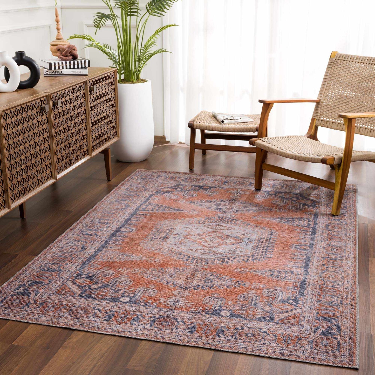 Taber Burnt Orange Persian Style Rug - MyTuftedRugs.com