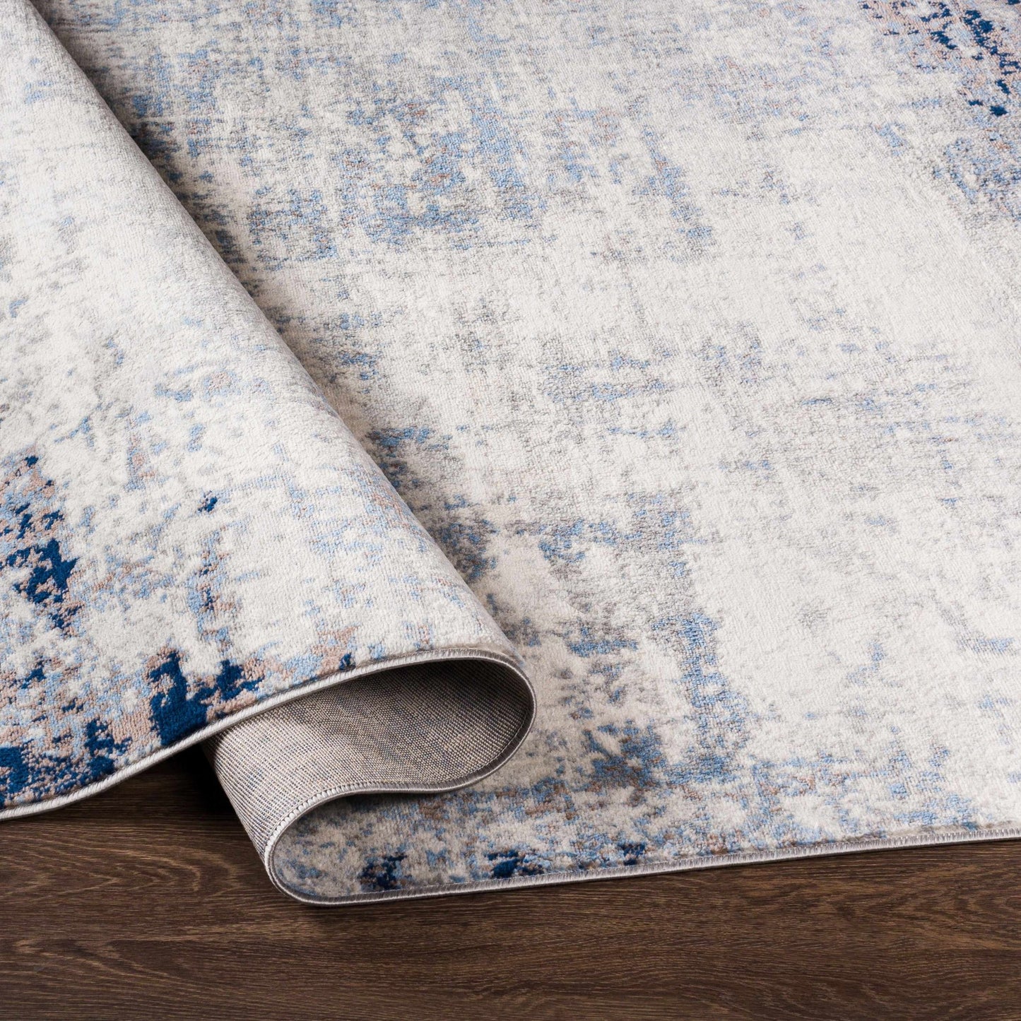 Texanna Abstract Blue/Gray Area Rug - MyTuftedRugs.com