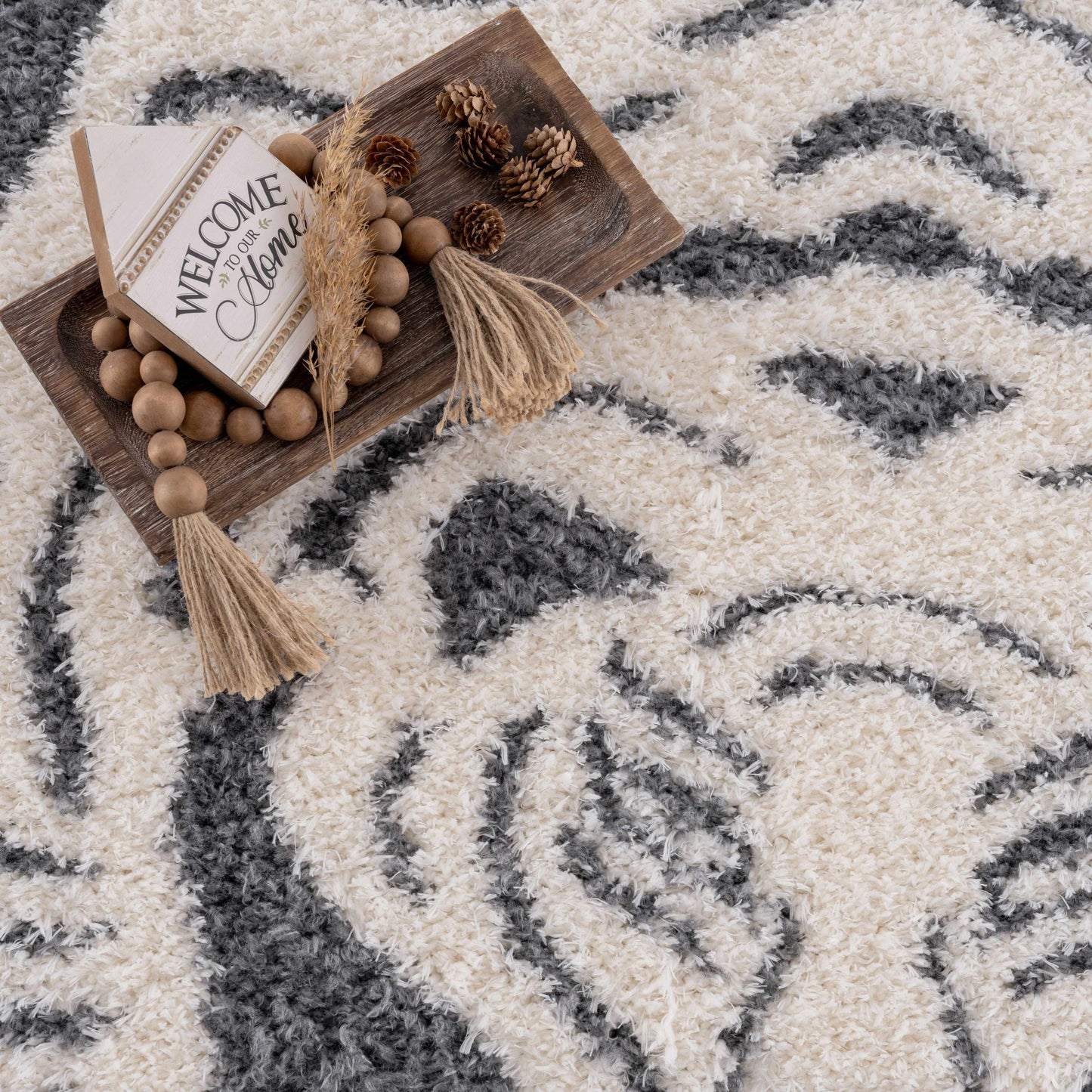 Zane Charcoal Tibetan Tiger Plush Rug - MyTuftedRugs.com