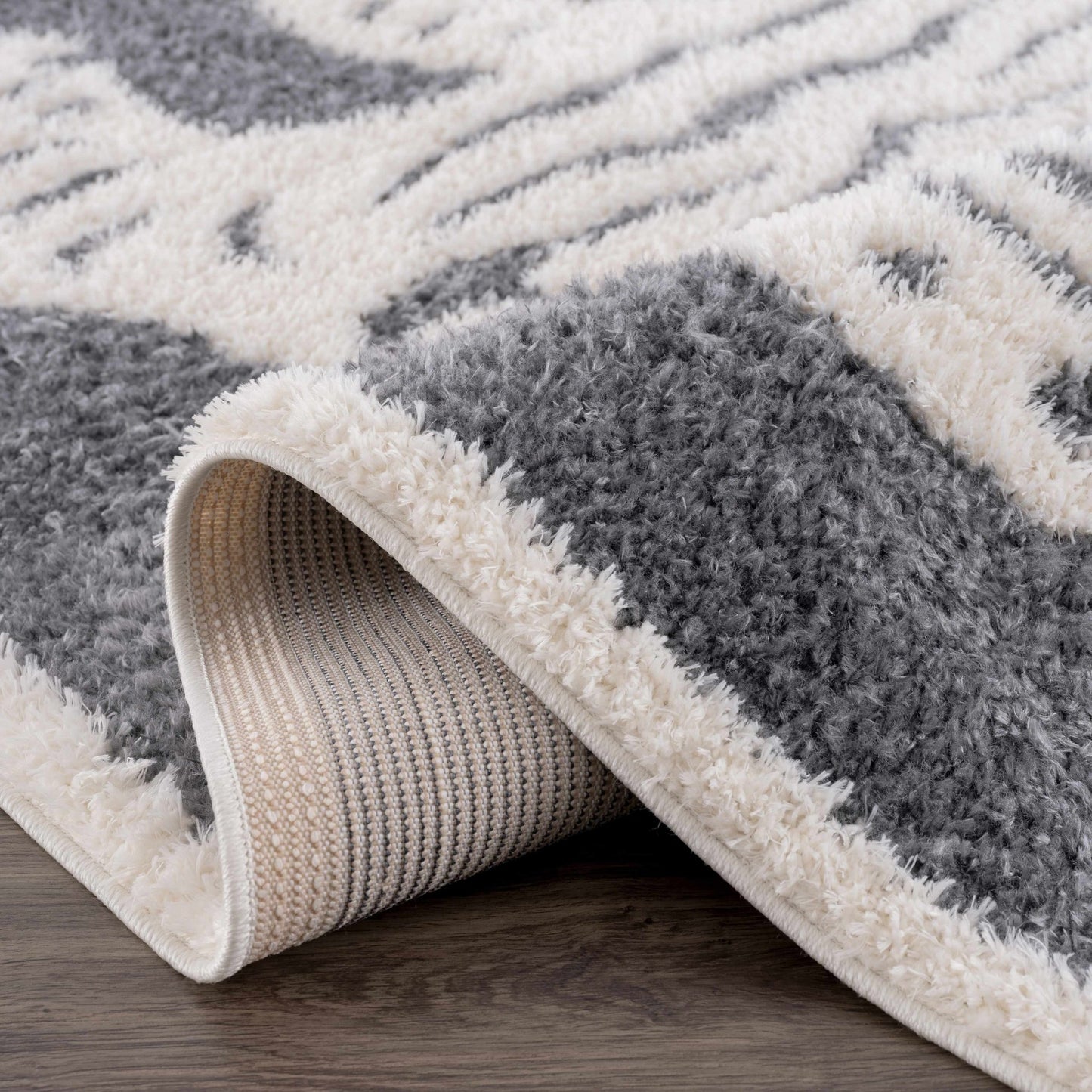 Zane Charcoal Tibetan Tiger Plush Rug - MyTuftedRugs.com