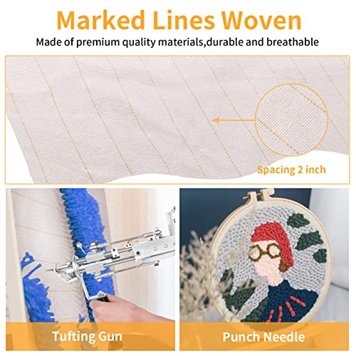 83x59 Primary Tufting Cloth with Marked Lines w/Non-Slip Backing Fabric - MyTuftedRugs.com