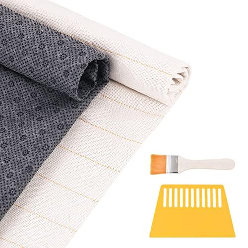 79x59 Tufting Cloth with Yellow Marked Lines for Rug Tufting 70x39 Non-Slip  Backing Felt Cloth for Tufted Rugs Monk Cloth Rug Tufting Kit for Tufting  Gun Punch Needle Rug Hooking 2 IN