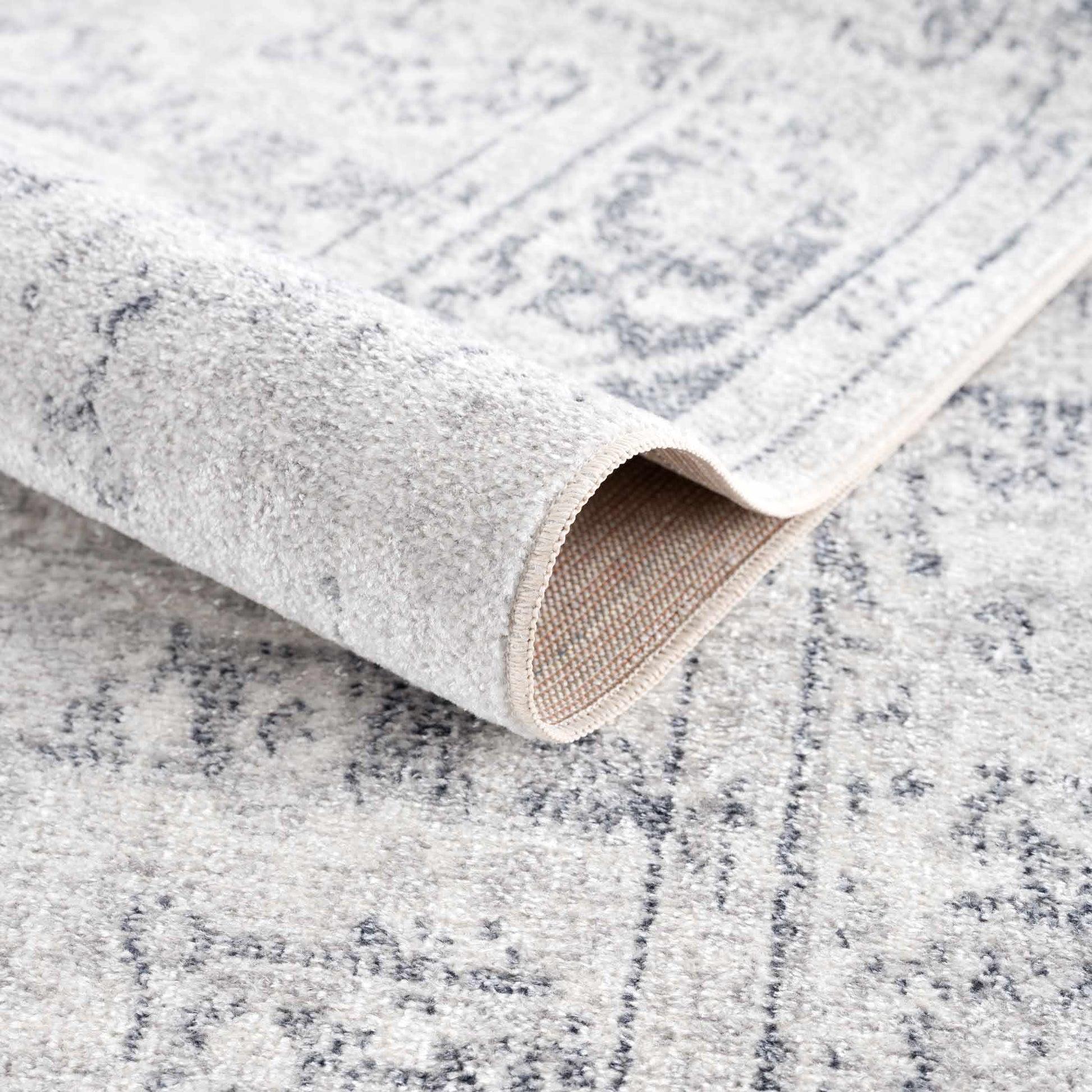 Akram Antrasit Flat Pile Washable Rug - MyTuftedRugs.com