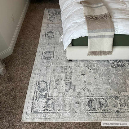Akram Antrasit Flat Pile Washable Rug - MyTuftedRugs.com
