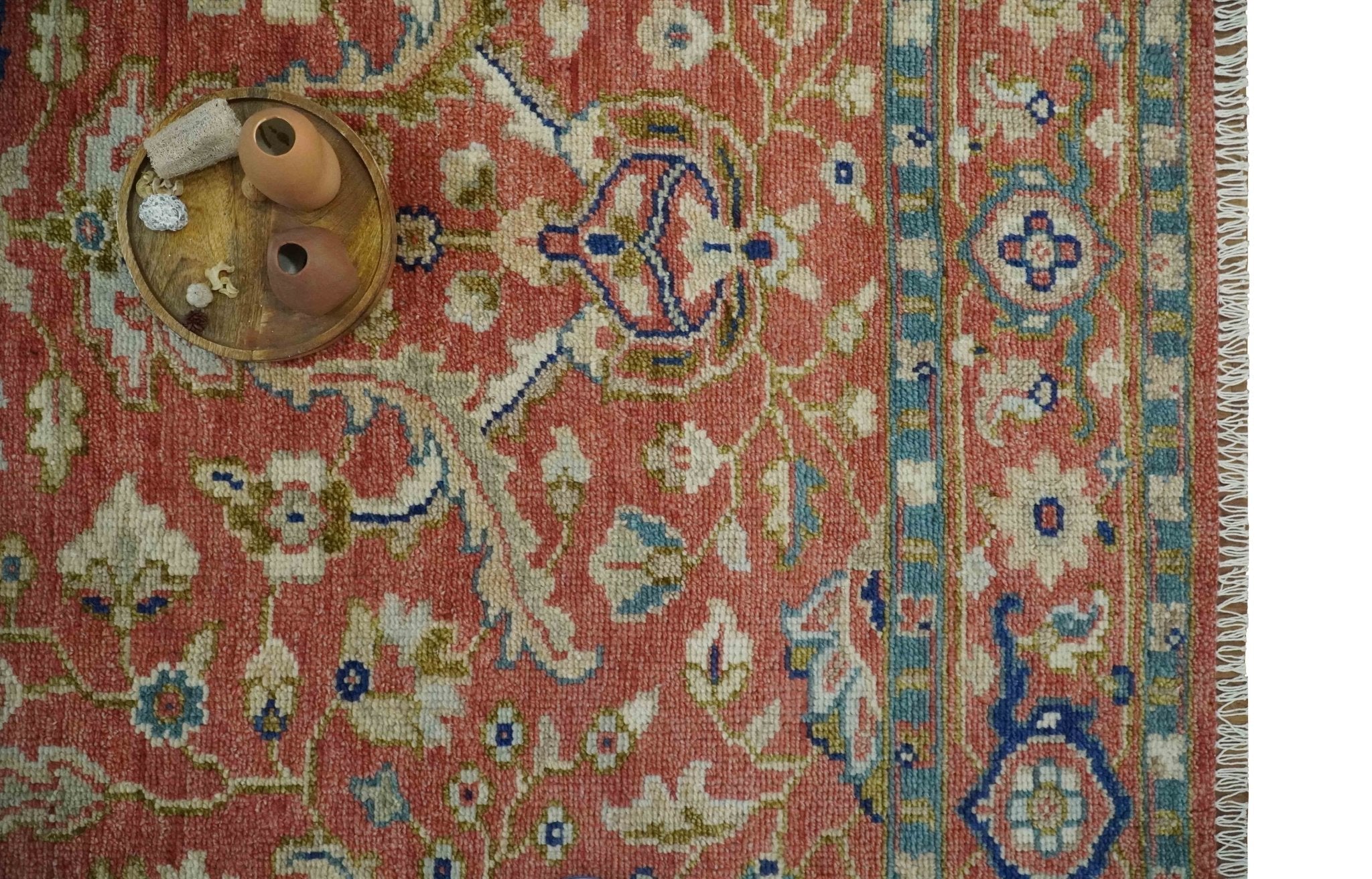 Hand-Knotted Antique Floral Oushak Rug 8x10 | Wool