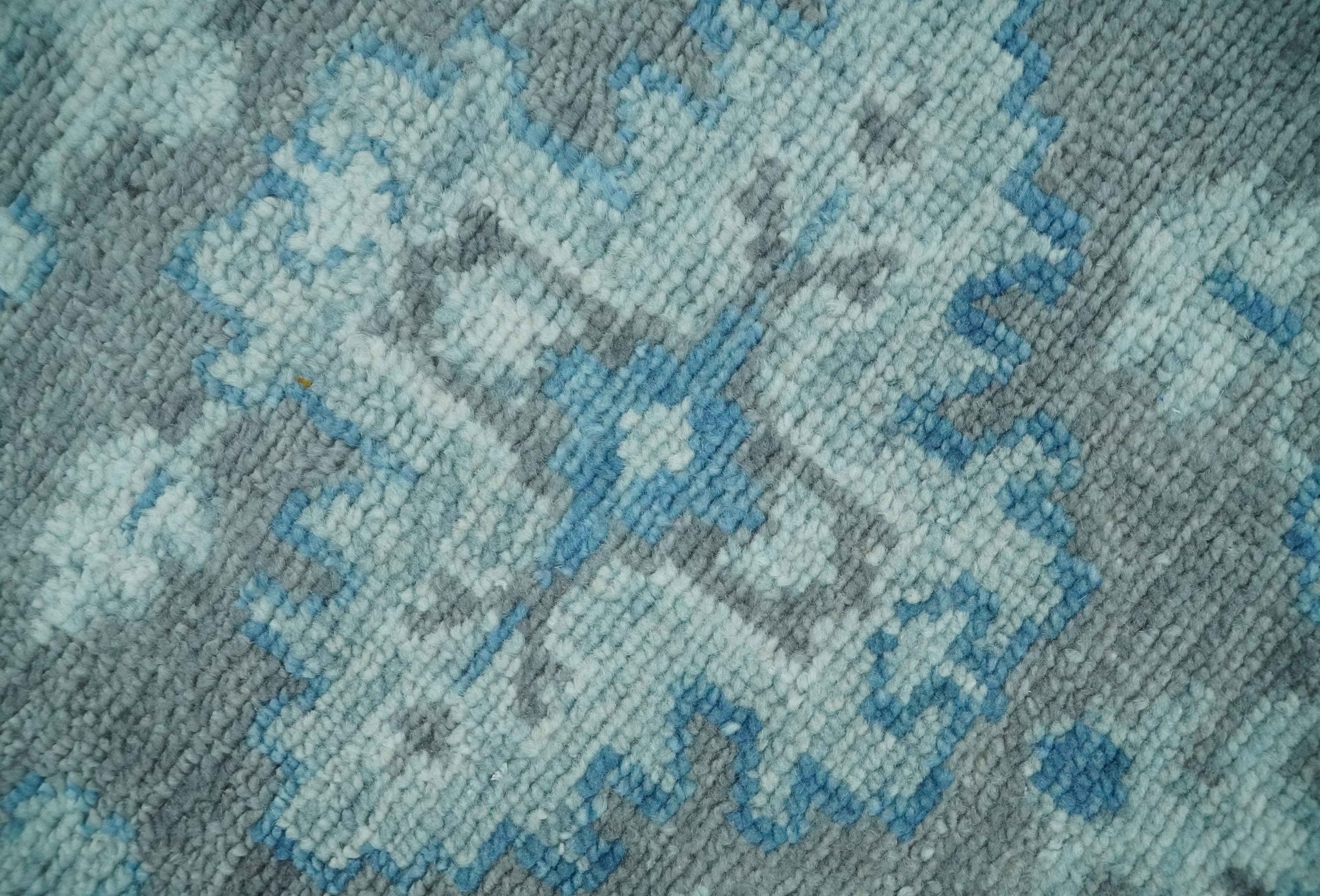 Hand-Knotted Oushak Rug | Gray & Blue Wool | Made-to-Order 4–6 Weeks