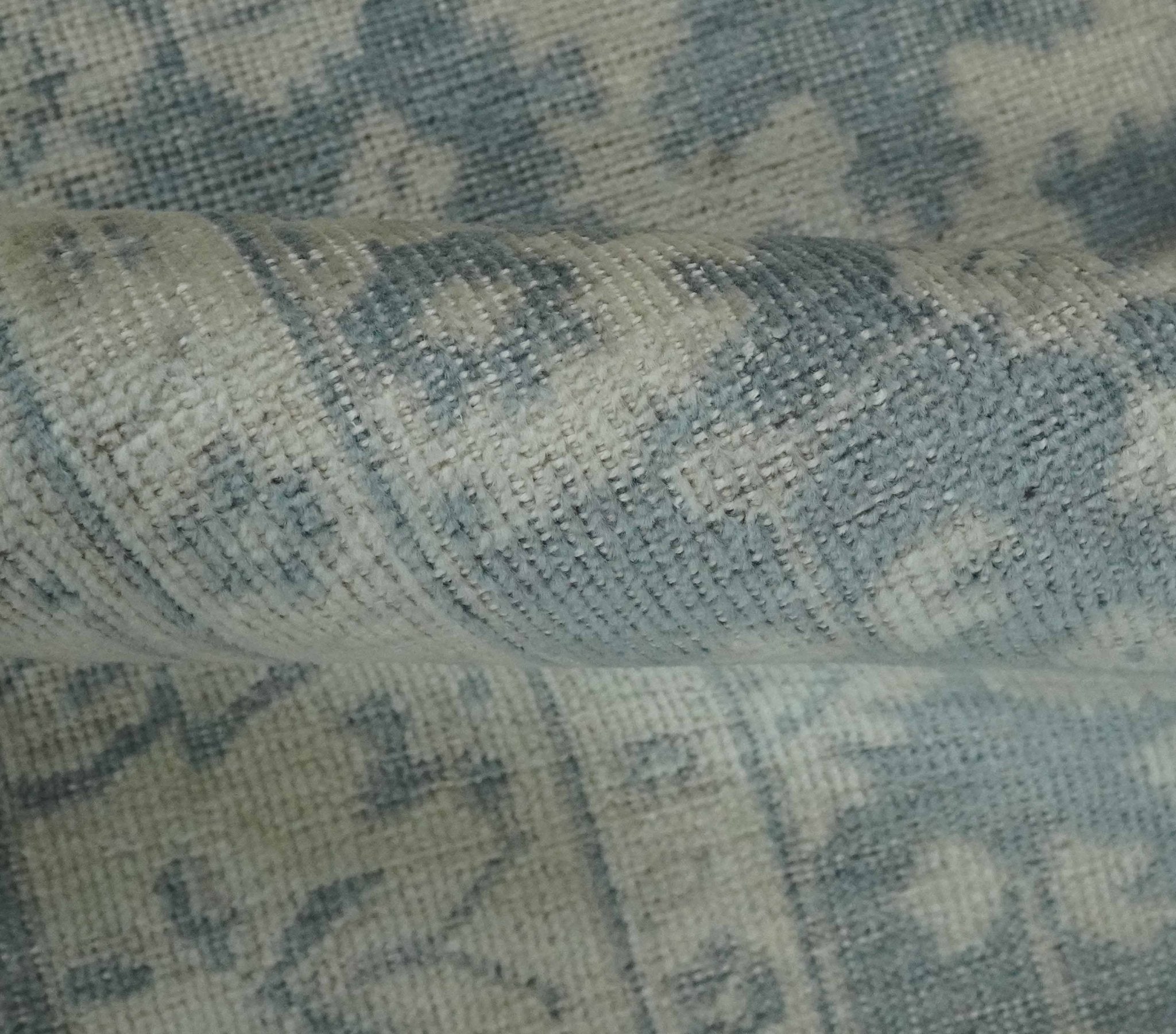 Hand-Knotted 2x4 Oushak Rug | Ivory & Charcoal Wool