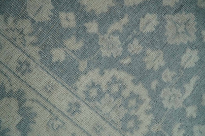 Hand-Knotted 2x4 Oushak Rug | Ivory & Charcoal Wool