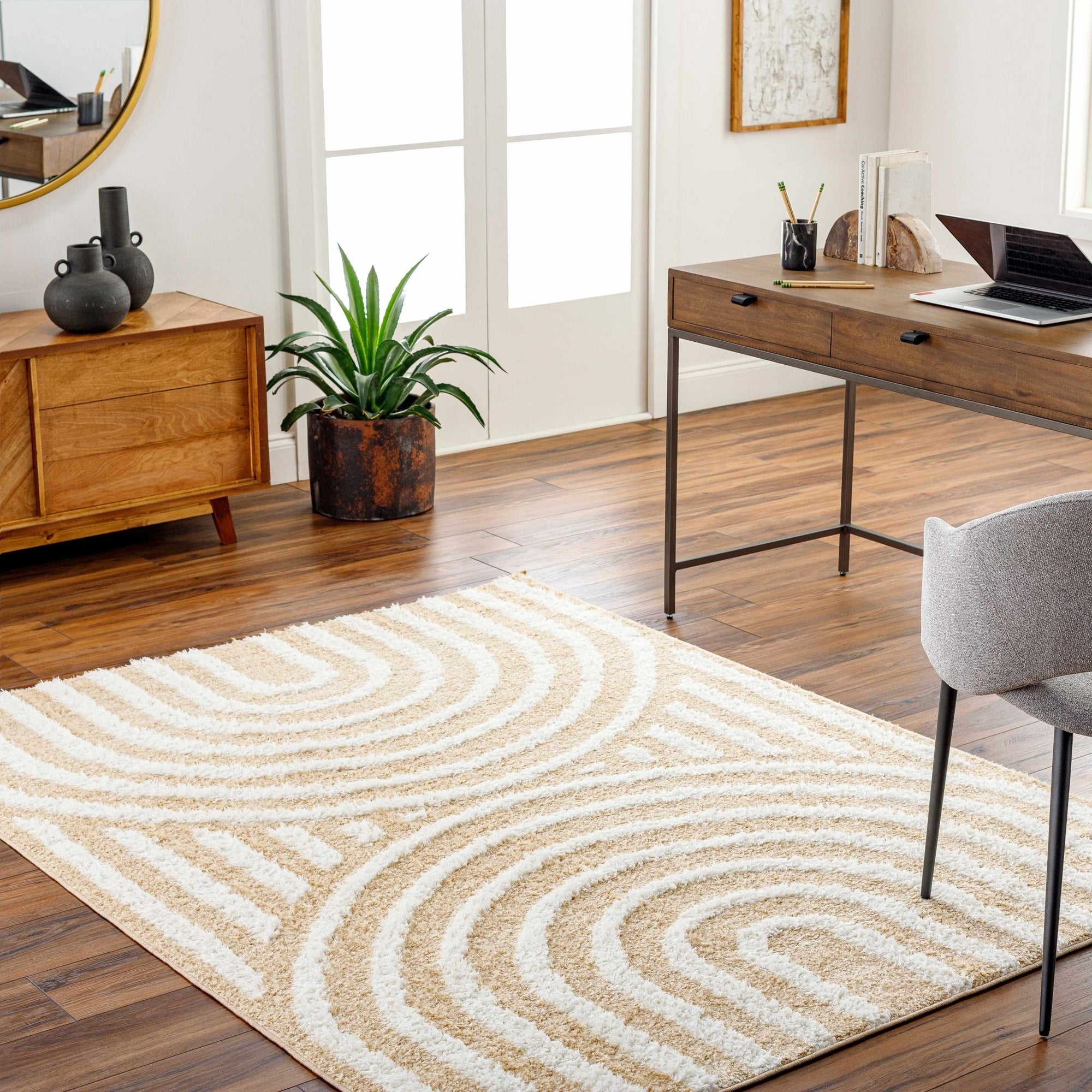 Arnel Beige Area Rug - MyTuftedRugs.com