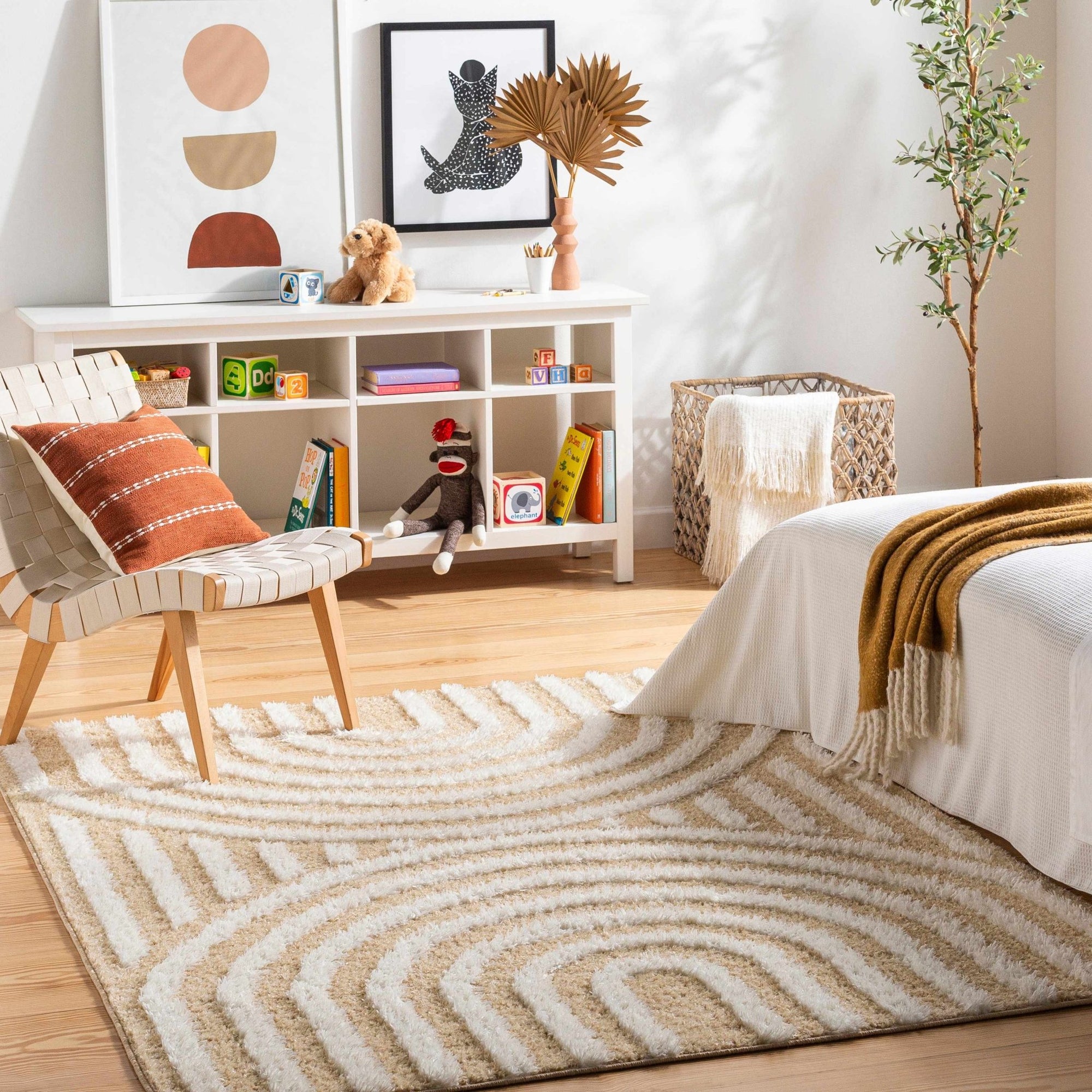 Arnel Beige Area Rug - MyTuftedRugs.com