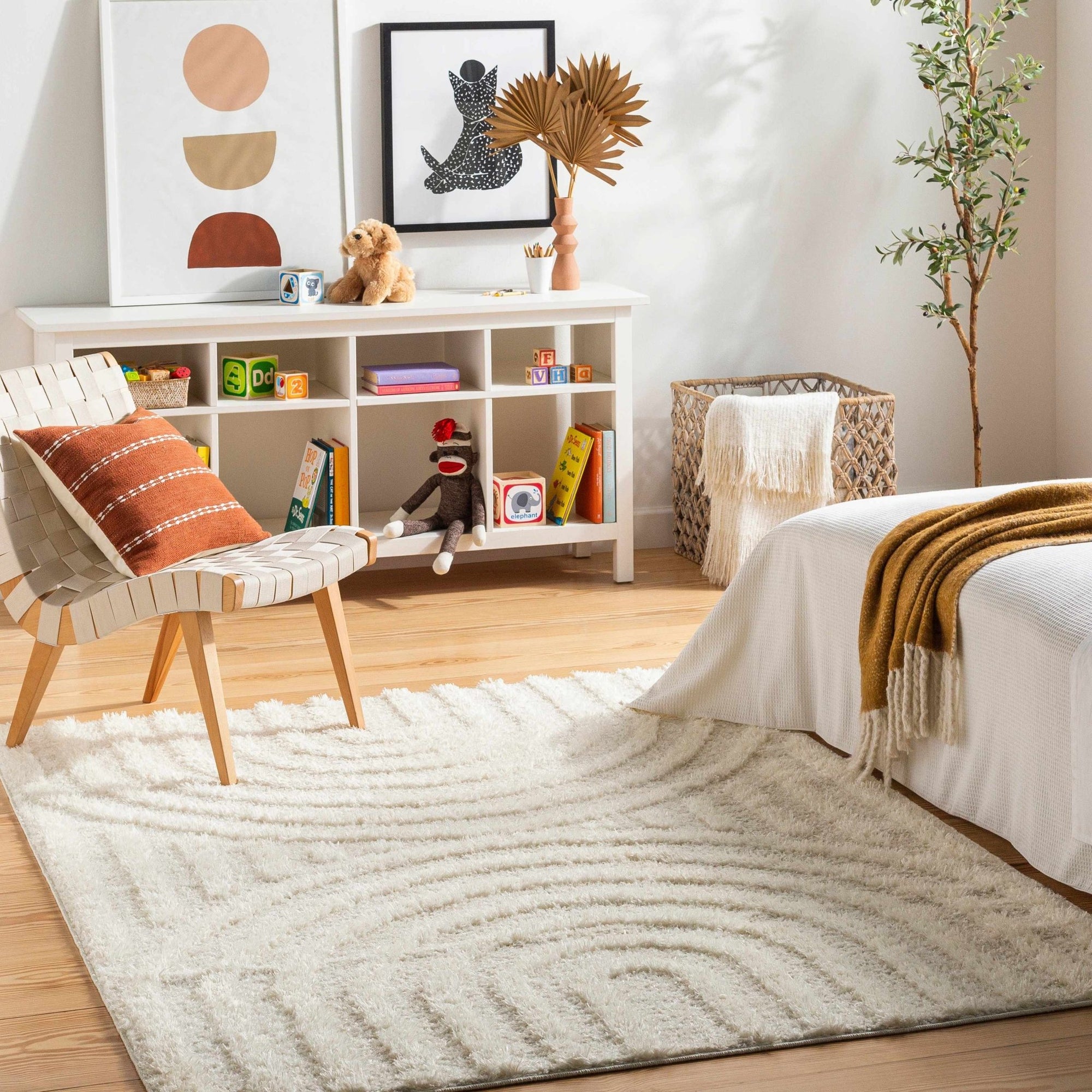 Arnel Cream Area Rug - MyTuftedRugs.com