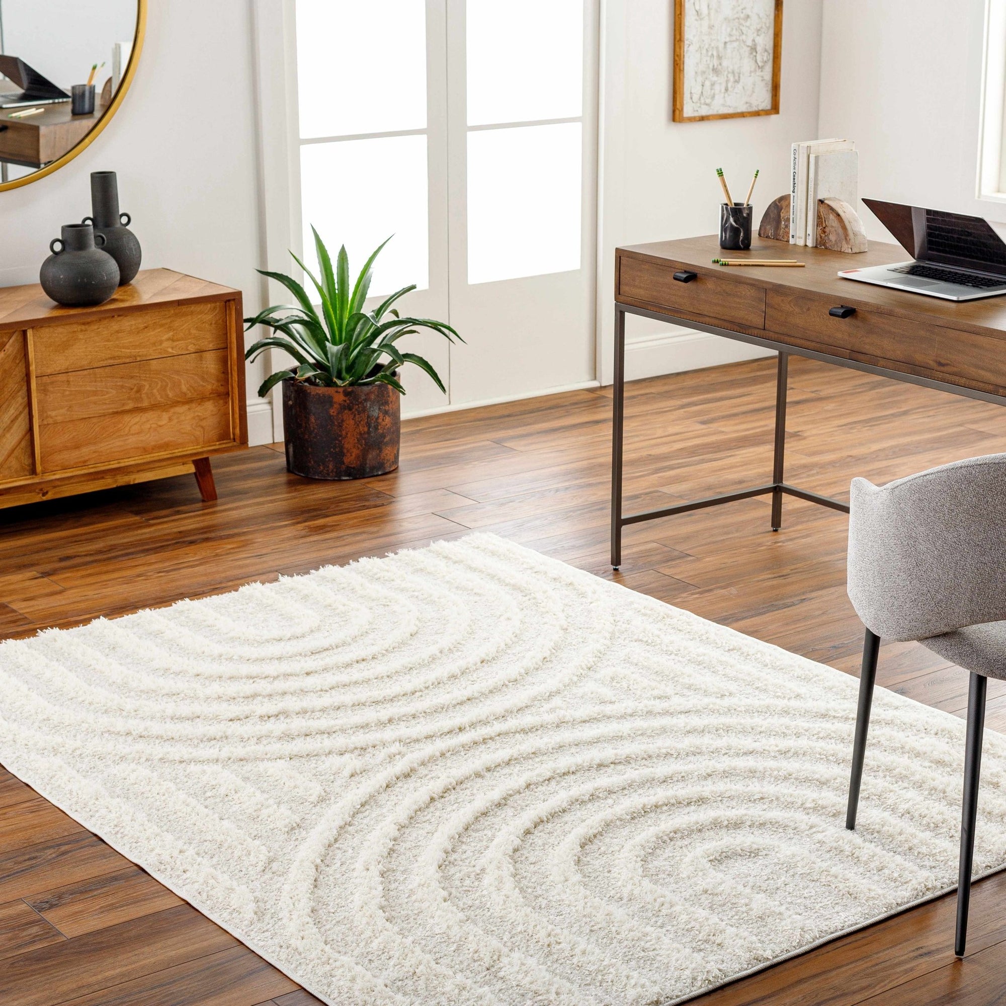 Arnel Cream Area Rug - MyTuftedRugs.com