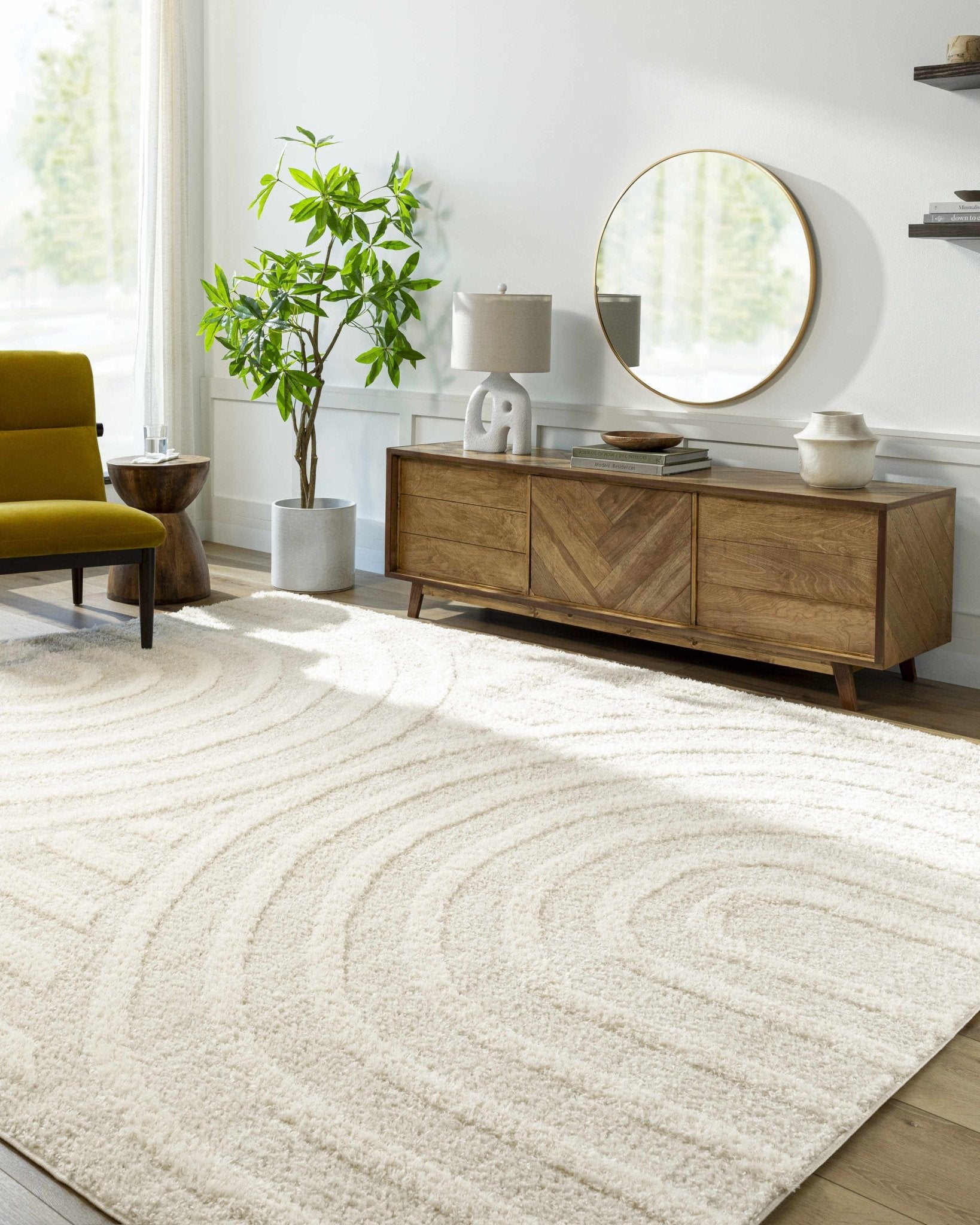 Arnel Cream Area Rug - MyTuftedRugs.com