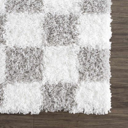 Atira Gray Checkered Area Rug - MyTuftedRugs.com