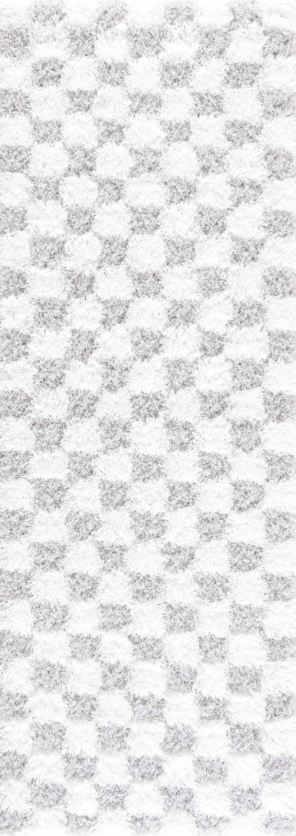 Atira Gray Checkered Area Rug - MyTuftedRugs.com
