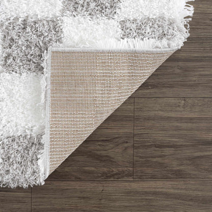 Atira Gray Checkered Area Rug - MyTuftedRugs.com