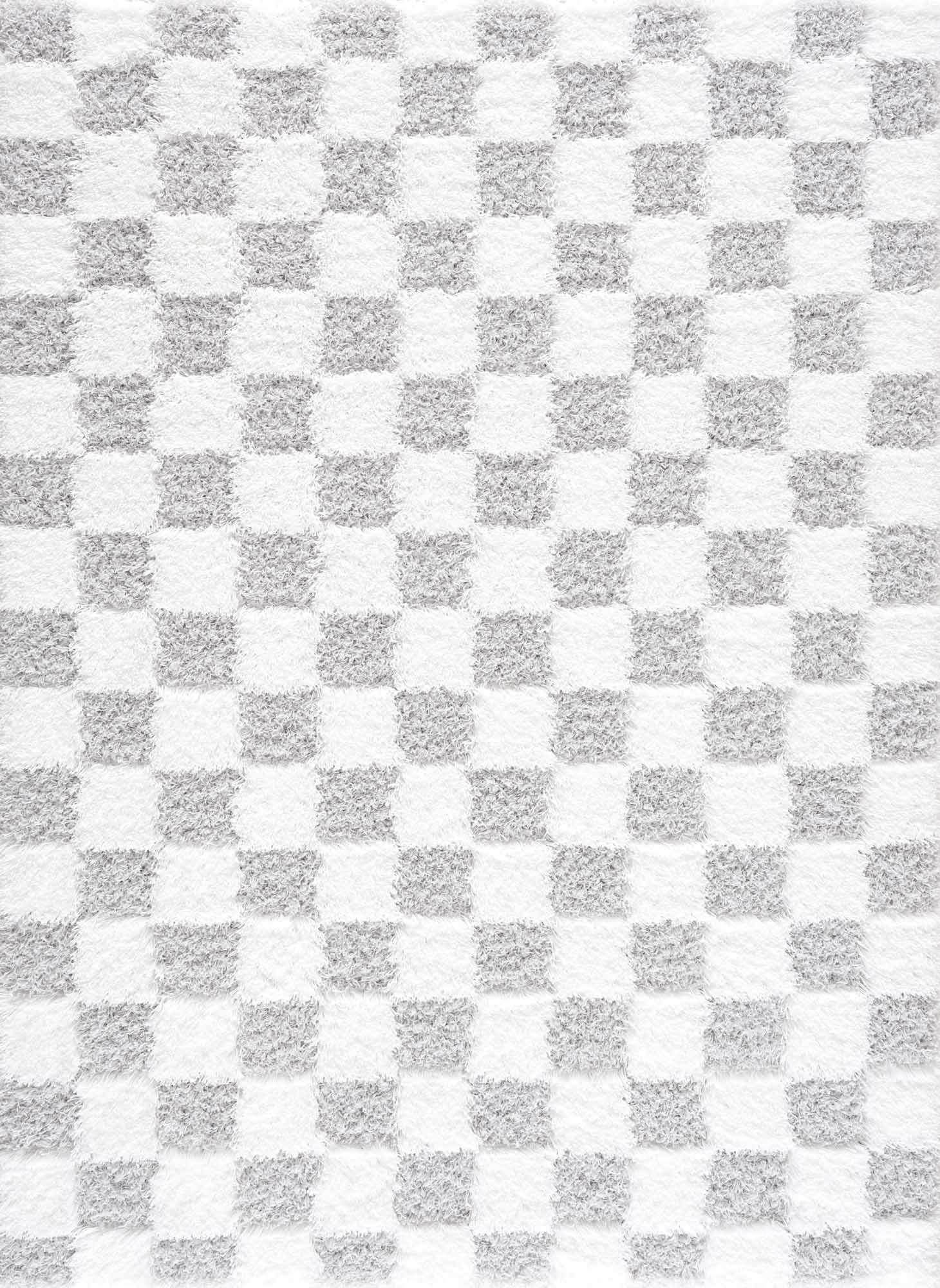 Atira Gray Checkered Area Rug - MyTuftedRugs.com