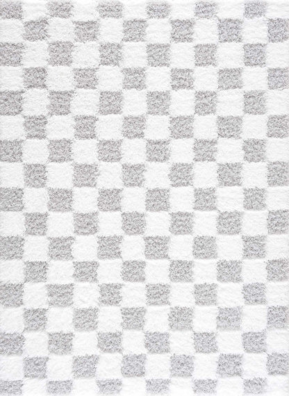 Atira Gray Checkered Area Rug - MyTuftedRugs.com