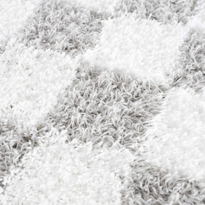Atira Gray Checkered Area Rug - MyTuftedRugs.com