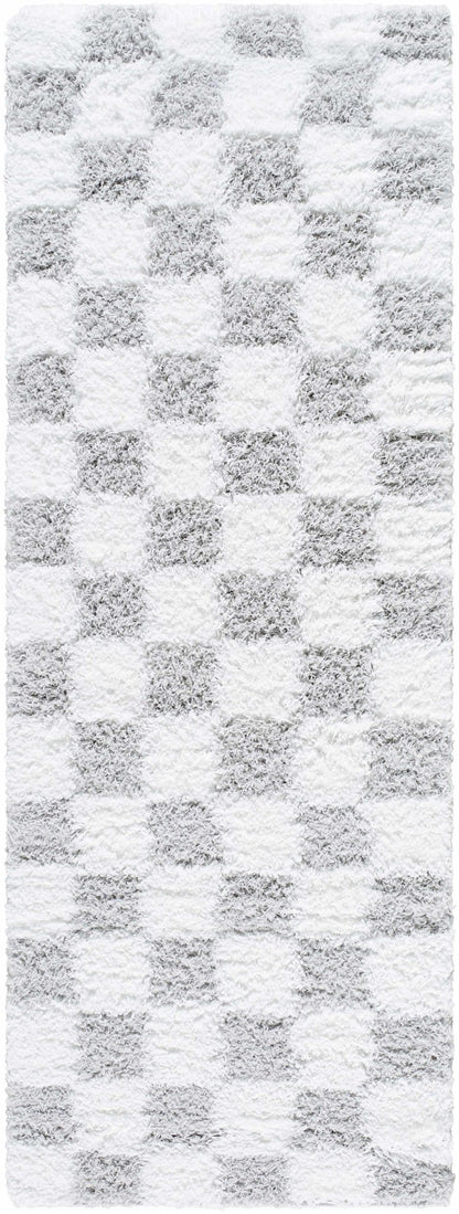 Atira Gray Checkered Area Rug - MyTuftedRugs.com