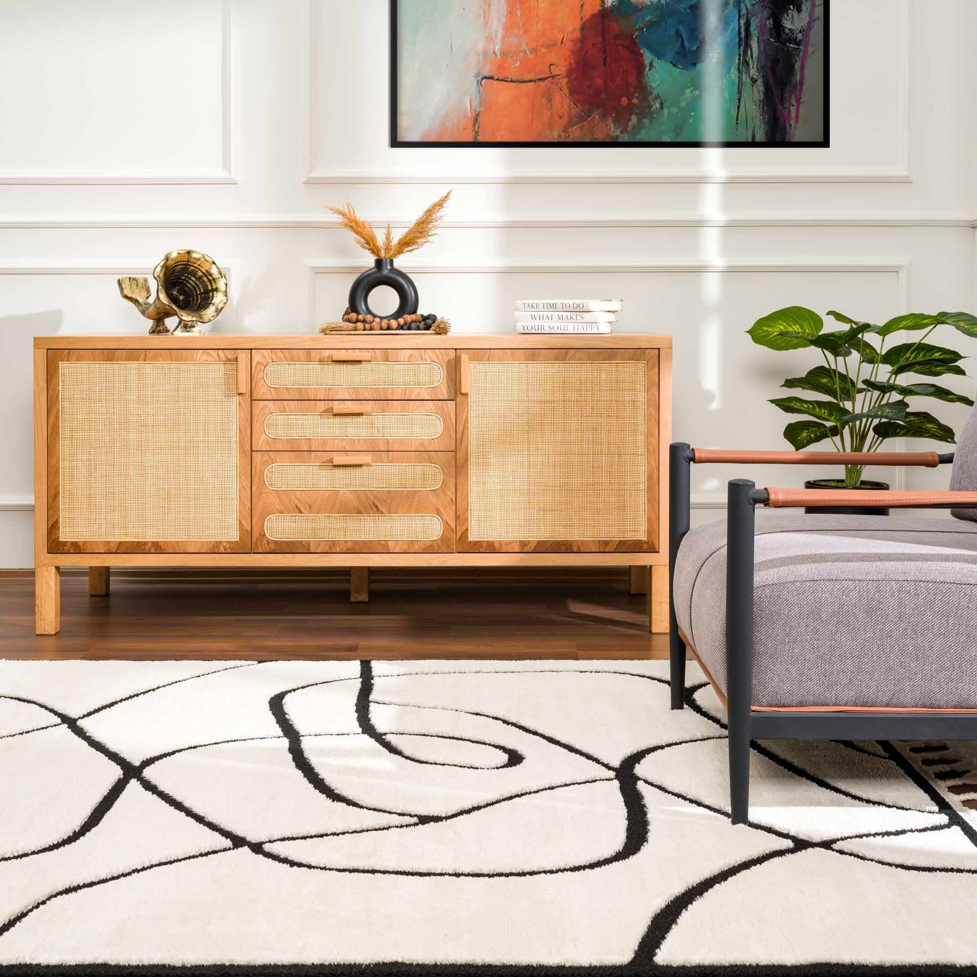 Azana Black & White Area Rug - MyTuftedRugs.com
