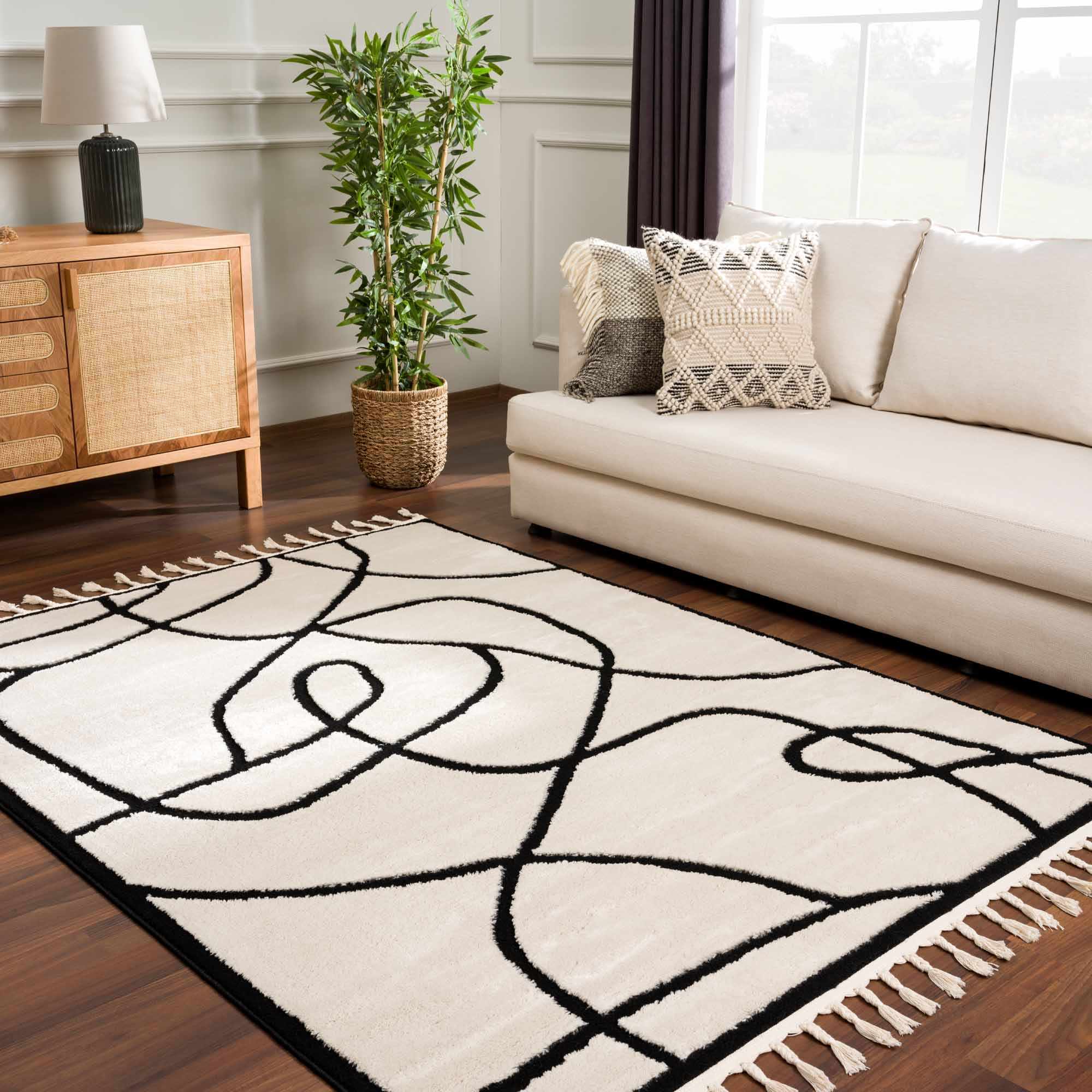 Azana Black & White Area Rug - MyTuftedRugs.com