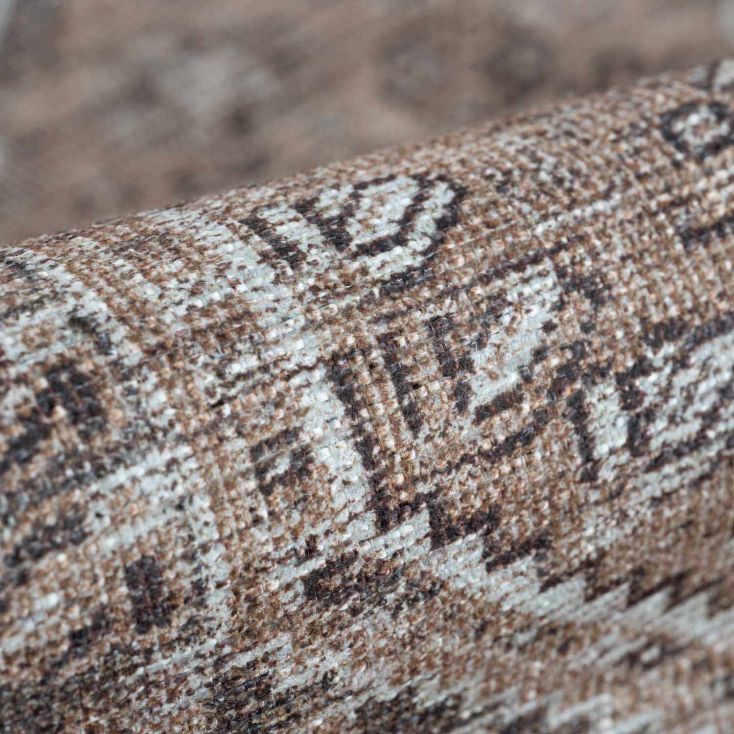 Barny Brown Flat Pile Washable Rug - MyTuftedRugs.com