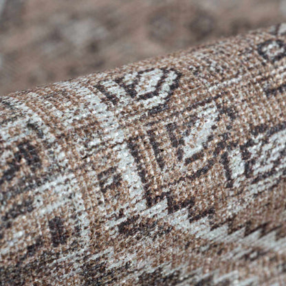 Barny Brown Flat Pile Washable Rug - MyTuftedRugs.com
