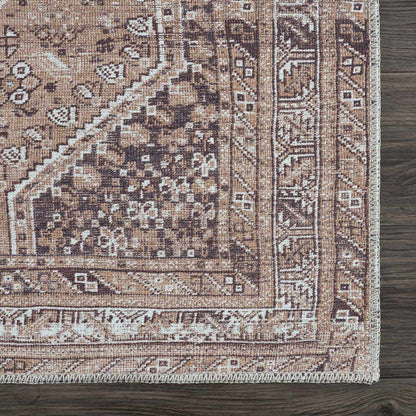 Barny Brown Flat Pile Washable Rug - MyTuftedRugs.com
