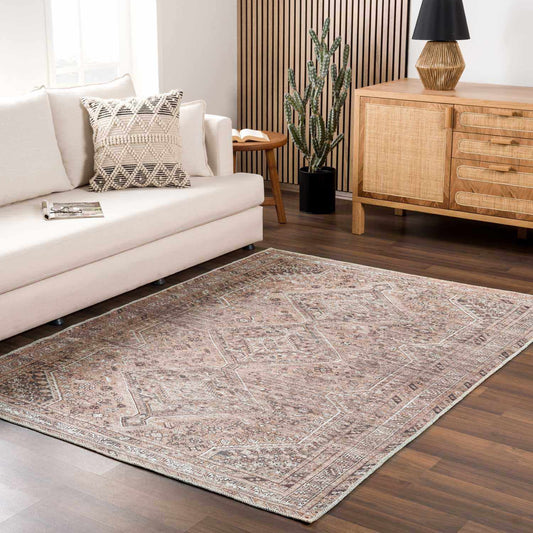 Barny Brown Flat Pile Washable Rug - MyTuftedRugs.com