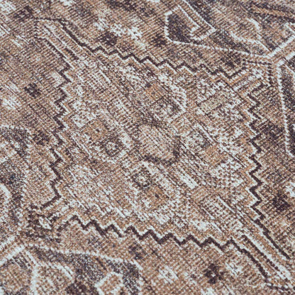 Barny Brown Flat Pile Washable Rug - MyTuftedRugs.com