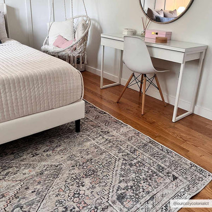 Barny Tan Flat Pile Washable Rug Area Rug - MyTuftedRugs.com