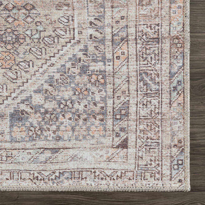 Barny Tan Flat Pile Washable Rug Area Rug - MyTuftedRugs.com