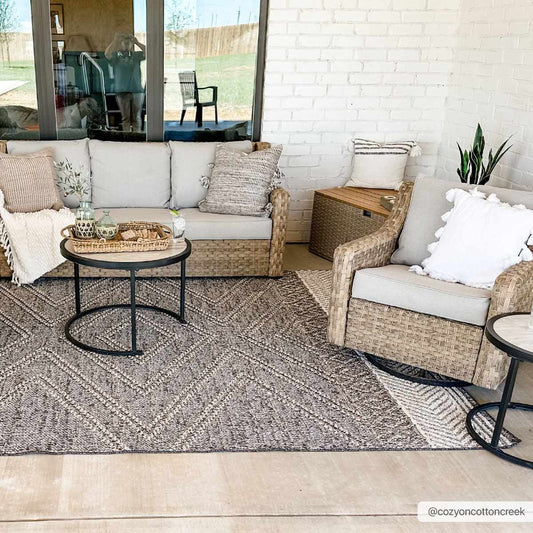 Beige Charcoal Areli Area Rug - MyTuftedRugs.com