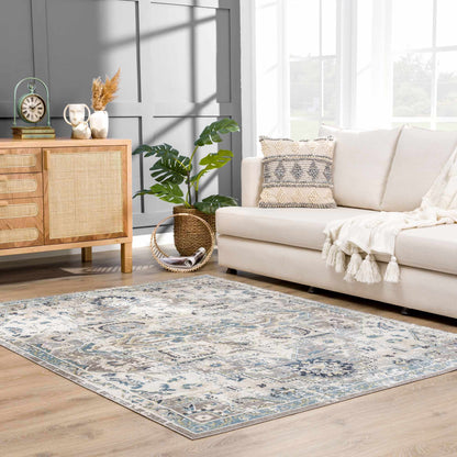 Cabacungan Gray & Blue Washable Area Rug - MyTuftedRugs.com