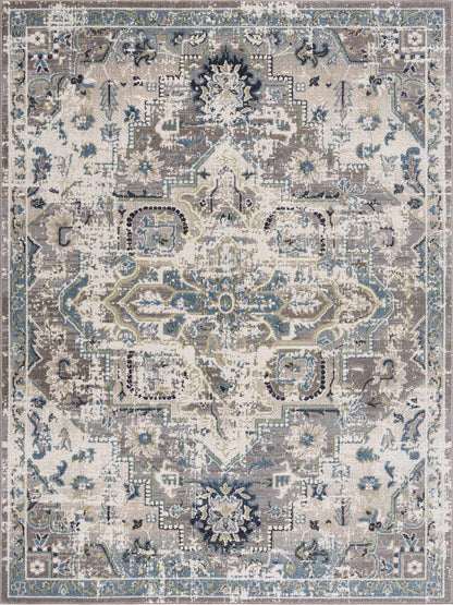 Cabacungan Gray & Blue Washable Area Rug - MyTuftedRugs.com