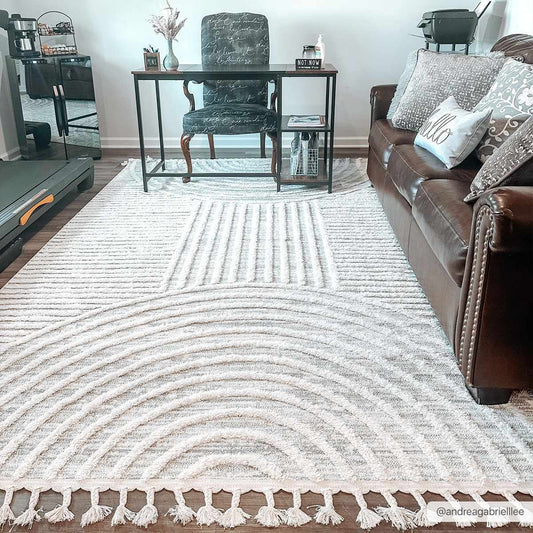 Dauin 3D Rainbow Area Rug with Tassels - MyTuftedRugs.com