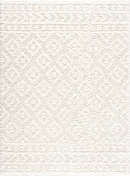 Eivin Cream Diamonds Plush Rug - MyTuftedRugs.com