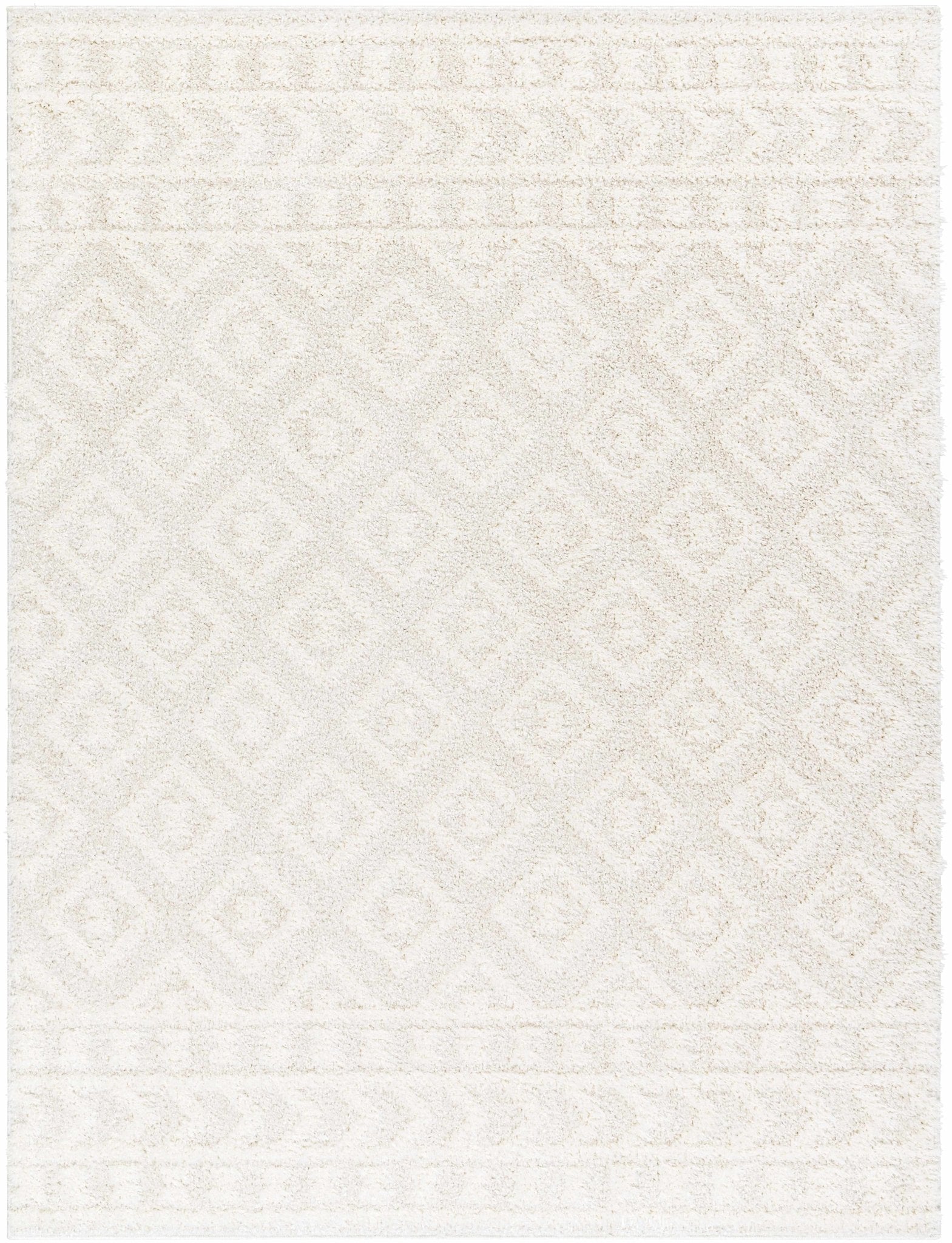 Eivin Cream Diamonds Plush Rug - MyTuftedRugs.com